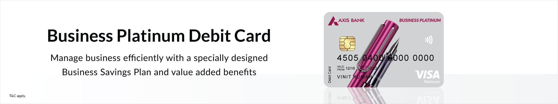 Business Platinum commercial debit cards Banner