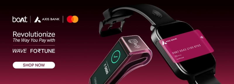 Axis Bank collaborates with boAt and Mastercard for seamless payments on its newly launched smartwatch, ‘Wave Fortune’ Axis Bank collaborates with boAt and Mastercard for seamless payments on its newly launched smartwatch, ‘Wave Fortune’
