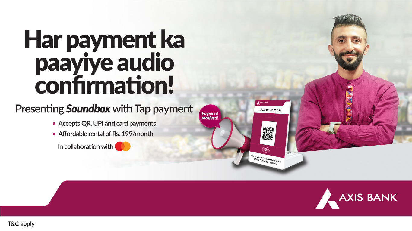 Axis Bank collaborates with Mastercard to launch NFC Soundbox Axis Bank collaborates with Mastercard to launch NFC Soundbox