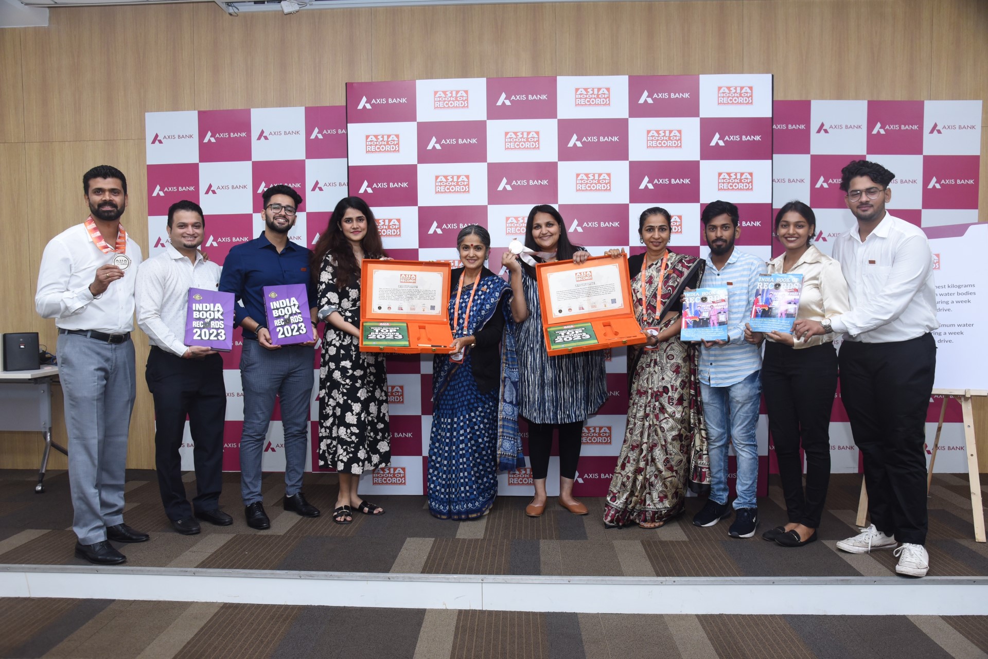 Axis Bank enters Asia Book of Records for its Clean-A-Thon Initiative Axis Bank enters Asia Book of Records for its Clean-A-Thon Initiative